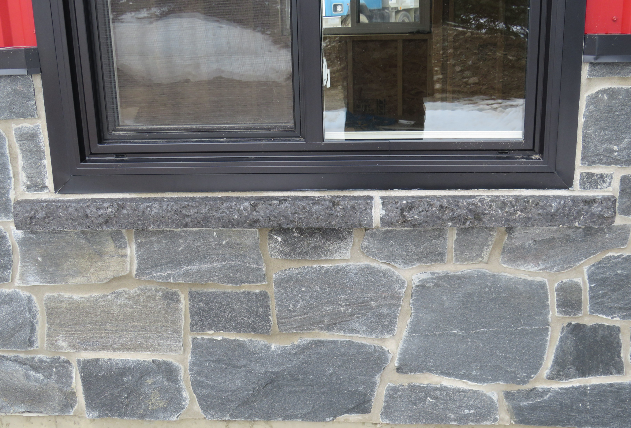 Midnight Black Squares and Rectangles - Thin Stone Veneer - Flats