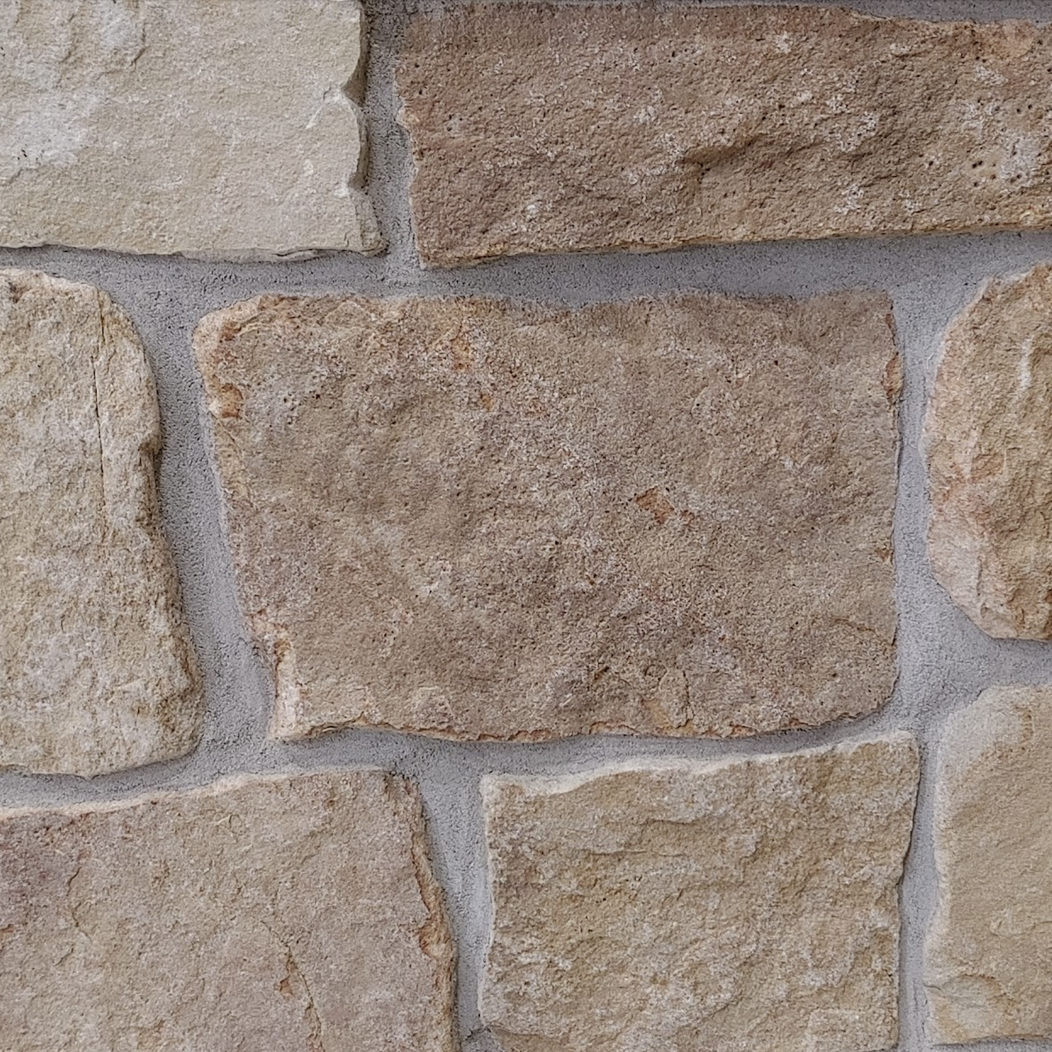 Desert Tan Sandstone Guillotined Squares & Recs - Thin Stone Veneer - Flats