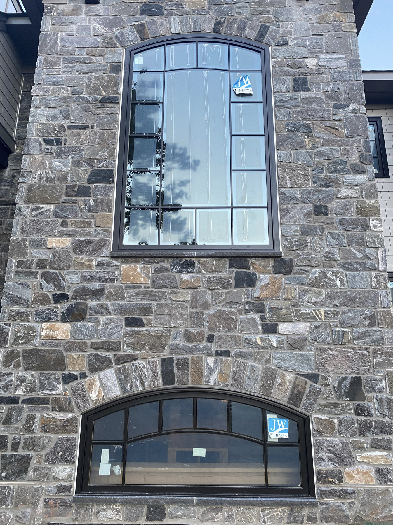 Elite Blue Granite Squares & Rectangles with Black & Brown Accent - Thin Stone Veneer - Flats