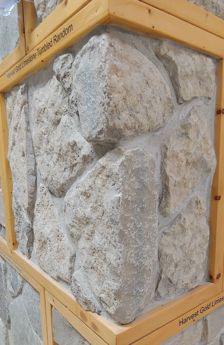 Piedra caliza dorada de cosecha pulida al azar: piedra de construcción para cama completa