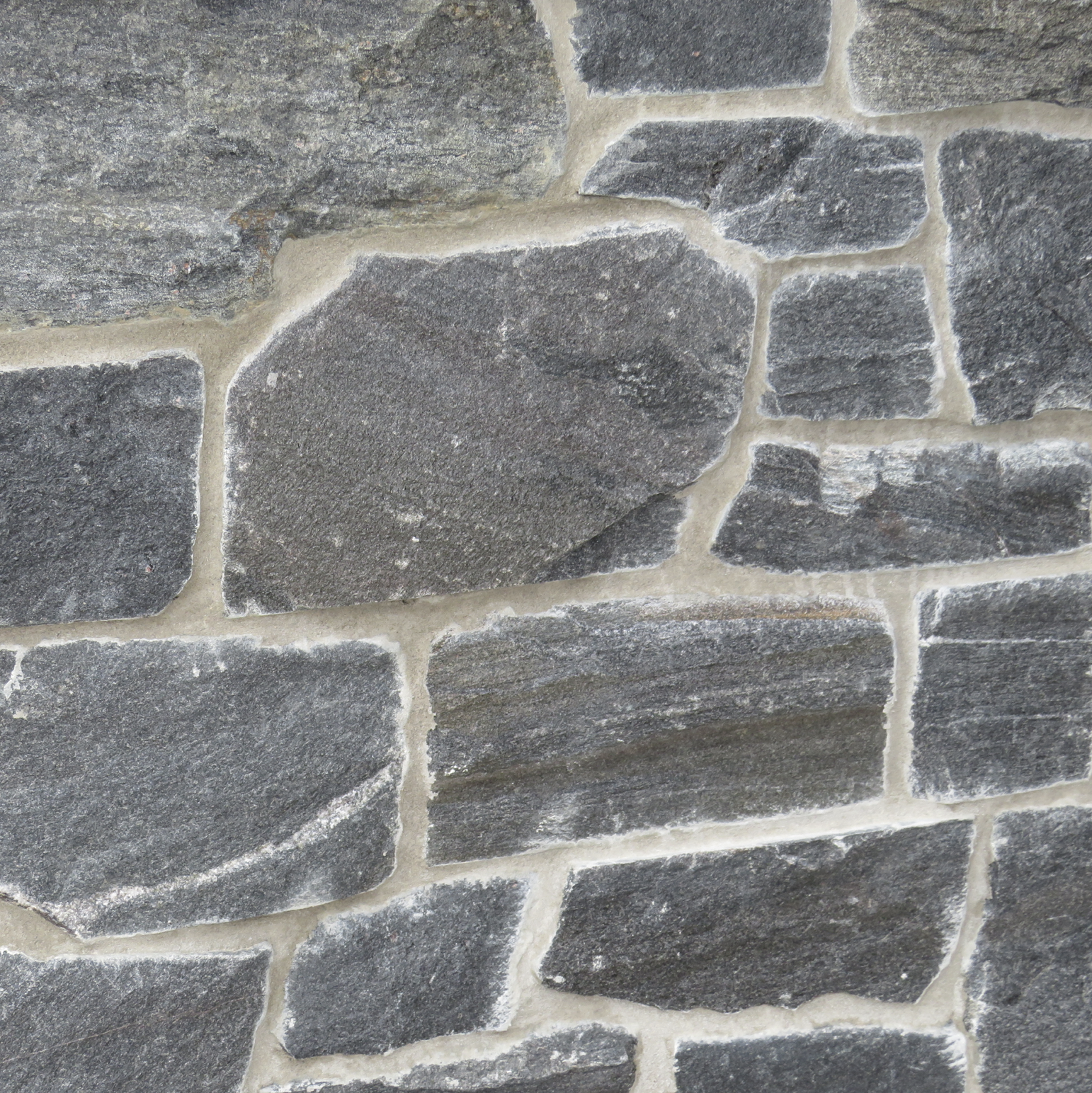 Midnight Black Squares and Rectangles - Thin Stone Veneer - Flats