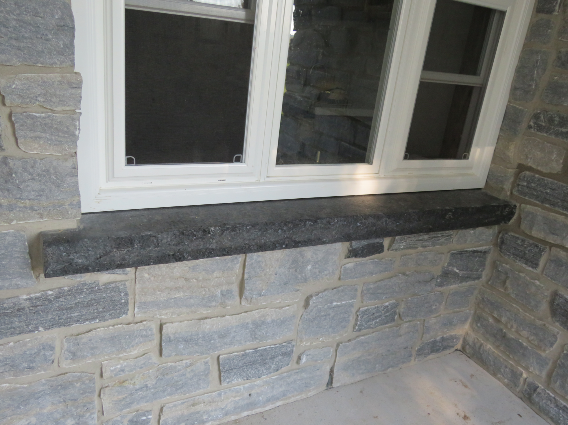 2-1/4x6 Window Sill Stone with Rock Face & Drip Cut - Available in Weatheredge Limestone, Elite Blue Granite, or Elite Black Granite