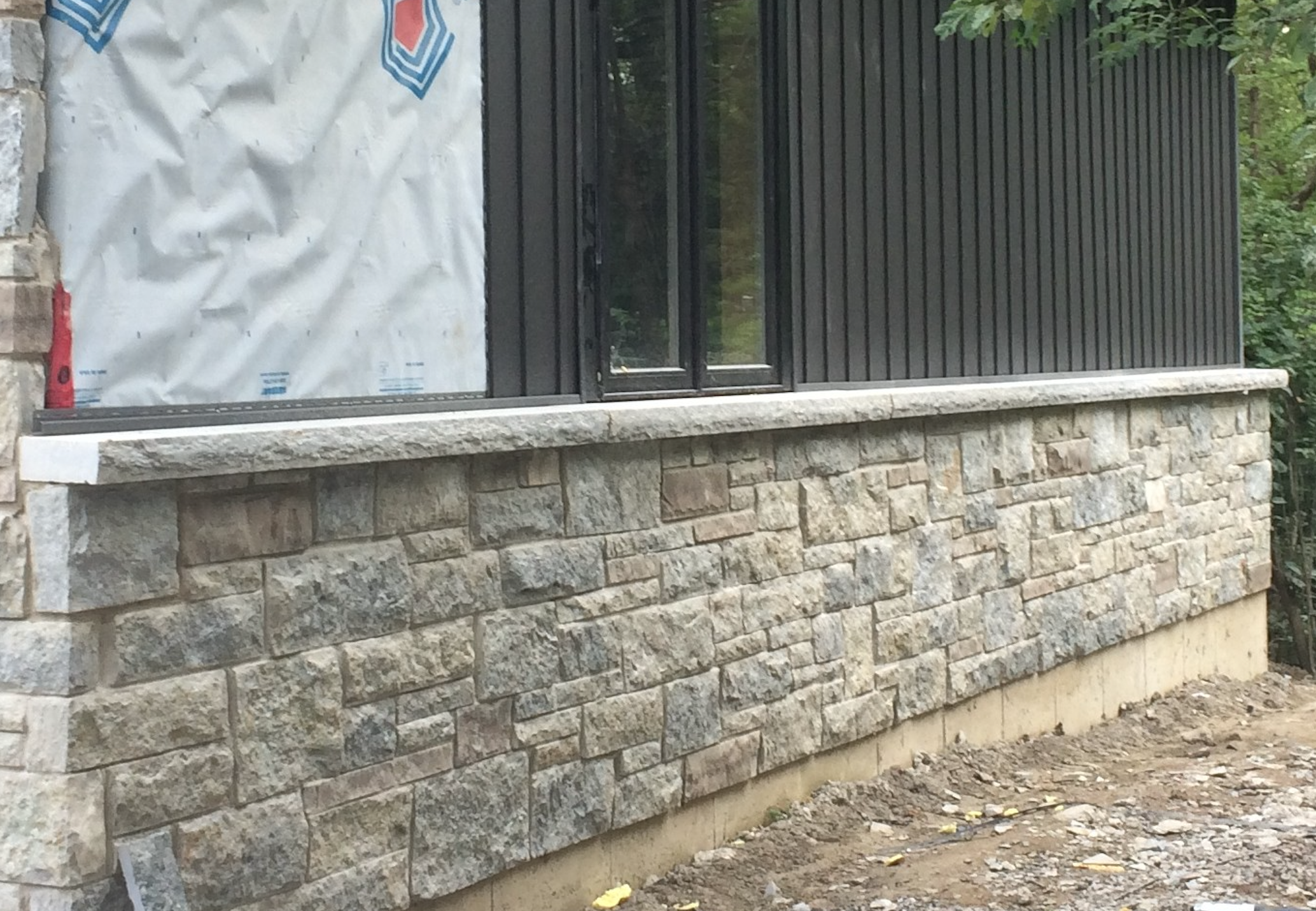 4x10 Window Sill Stone with Rock Face & Drip Cut - Available in Weatheredge Limestone, Elite Blue Granite, or Elite Black Granite