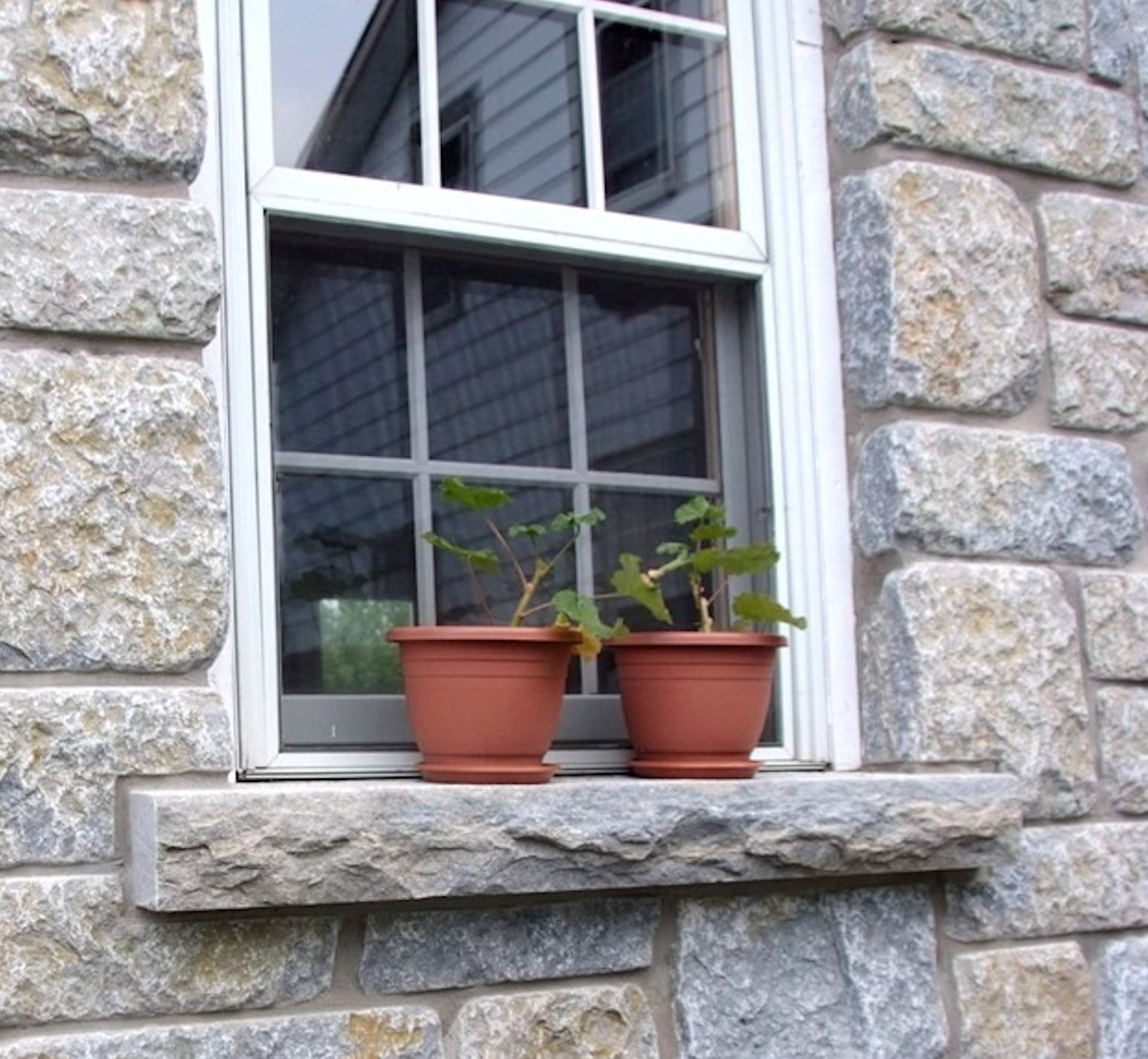 4x10 Window Sill Stone with Rock Face & Drip Cut - Available in Weatheredge Limestone, Elite Blue Granite, or Elite Black Granite