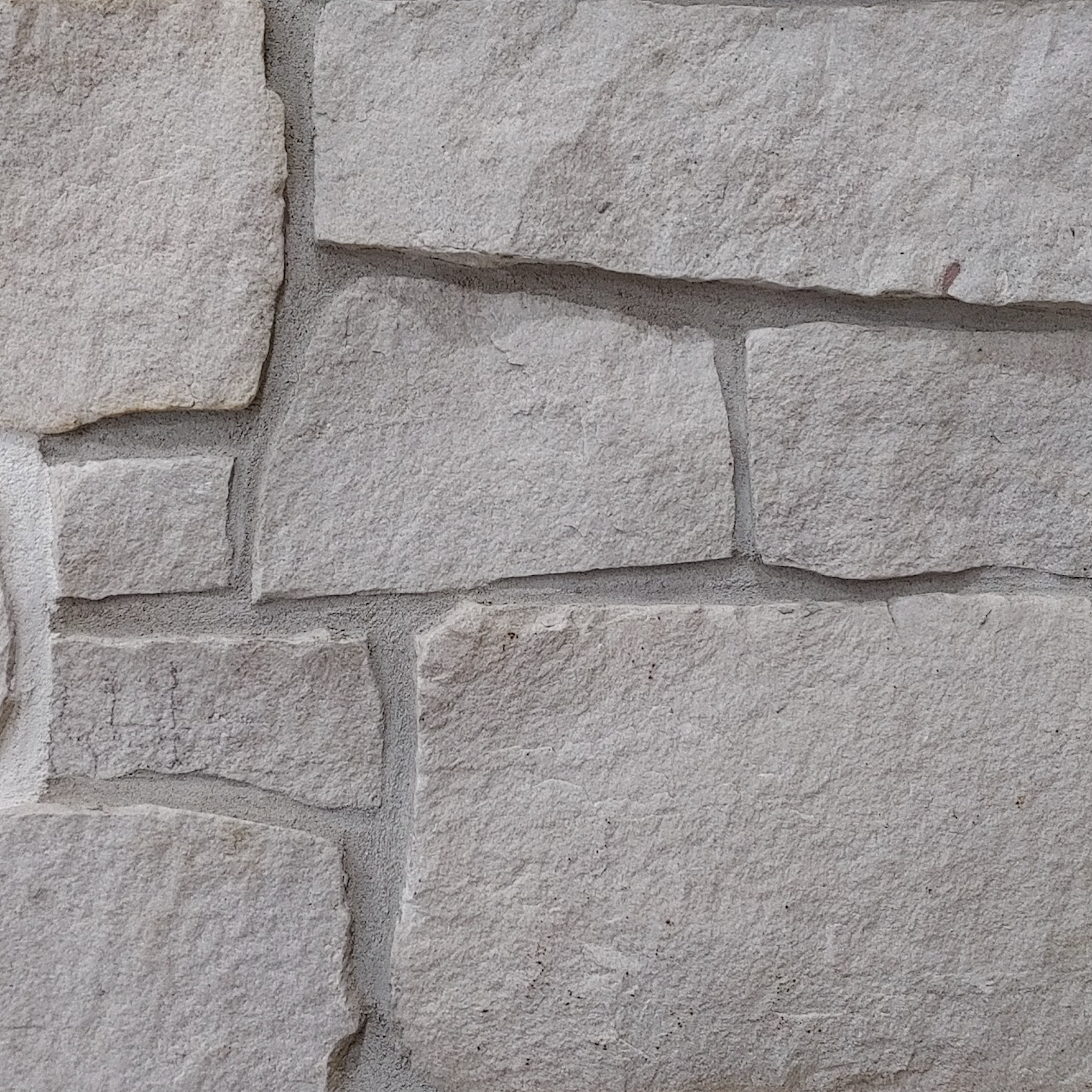 Arenisca blanca - Cuadrados y rebajes guillotinados - Chapa fina de piedra - Pisos