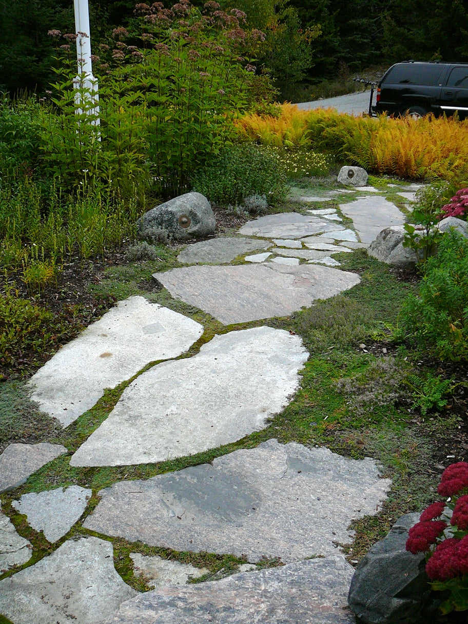 Colonial Classic granite split-face flagstone — full project view