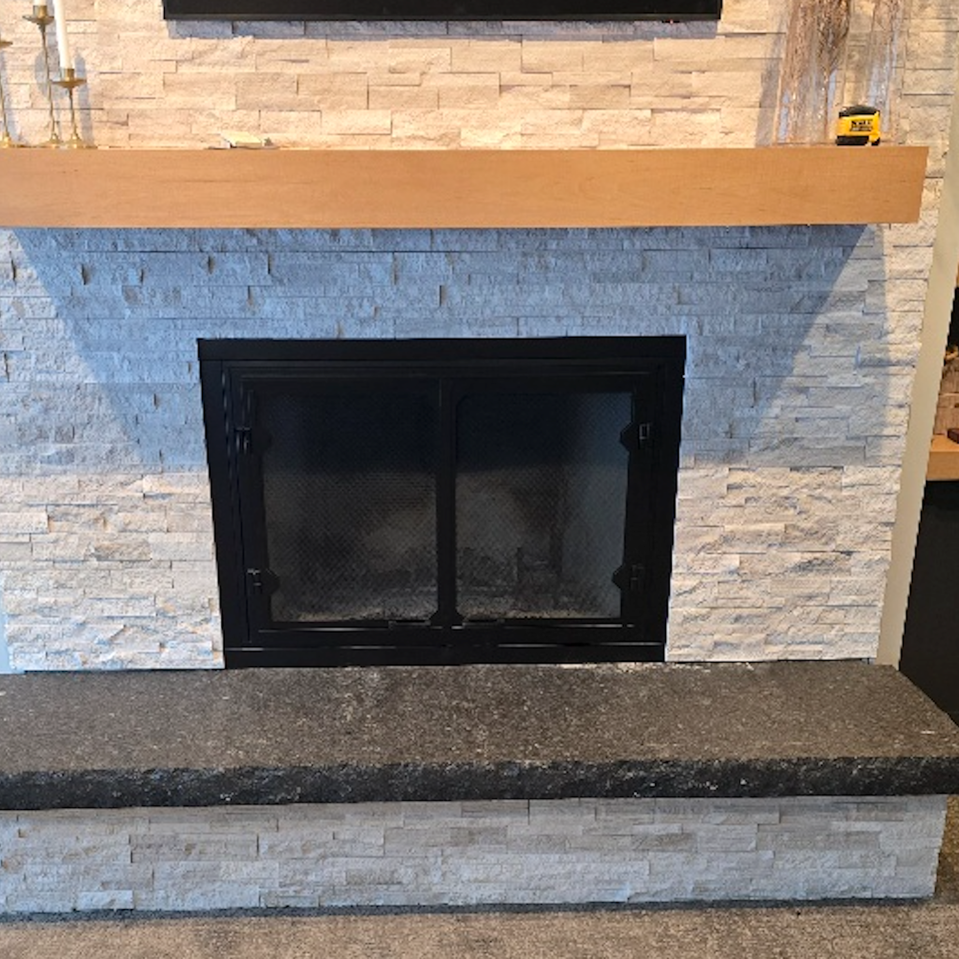 Stone Slabs, Hearths & Mantels - Sturgeon River Black Granite