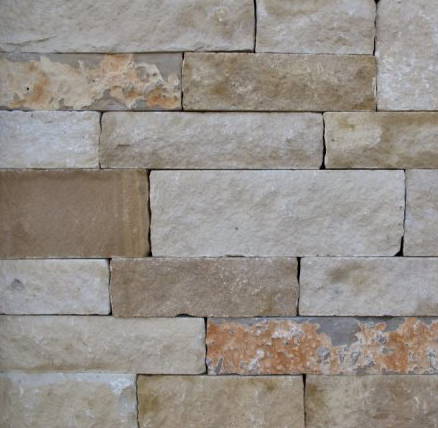 Earth Tone Sandstone Thin Veneer Blend - Jarvis Sawn Height Drystack - naturalstoneandbrickdepot-com