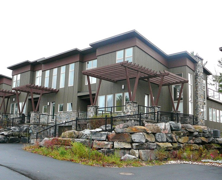 Combinación de granito negro Muskoka Bay con detalles de roca marrón: piedra de construcción para dormitorio de una plaza y media