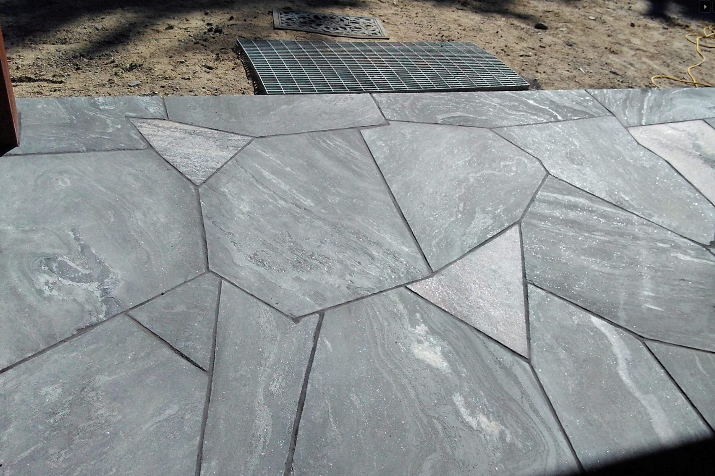 Elite Blue Granite Flagstone, Random Oversized, Sawn and Textured Finish