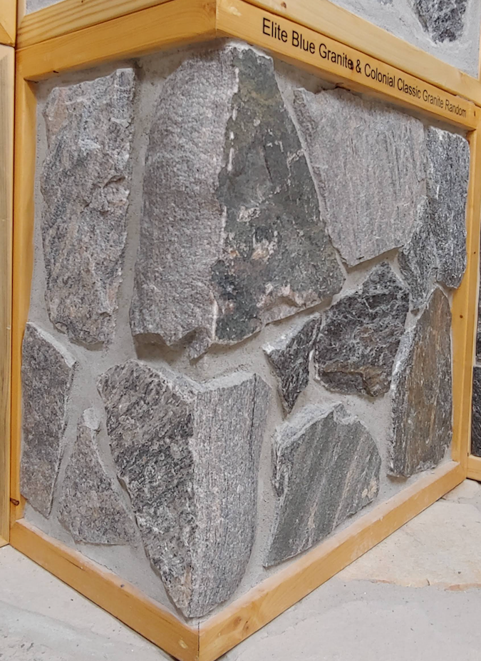 Elite Blue Granite & Colonial Classic Granite - Random - Thin Veneer - Corners