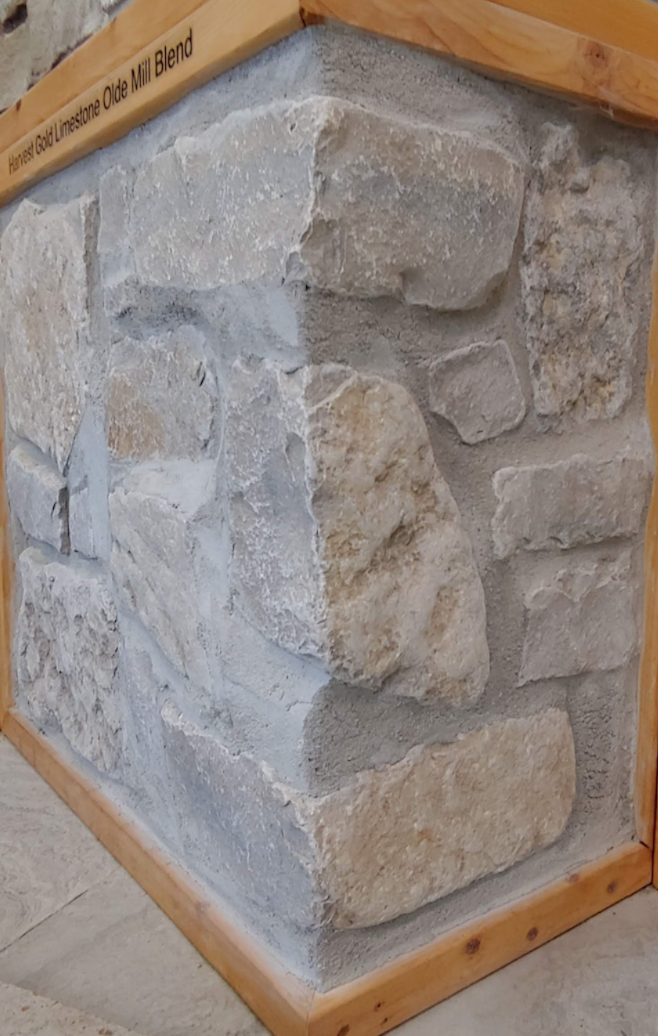 Harvest Gold Limestone Olde Mill Blend - Thin Veneer Stone - Tumbled - Flats