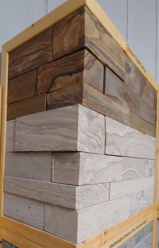 Timber Creek Ledge Thin Veneer - Sawn Face Drystack - Brown and Beige - Flats