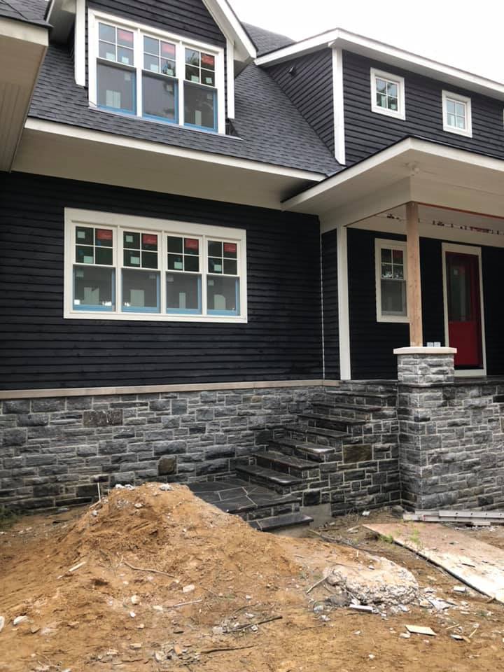 Elite Blue Granite Split Face Sawn Height - Full Bed Building Stone