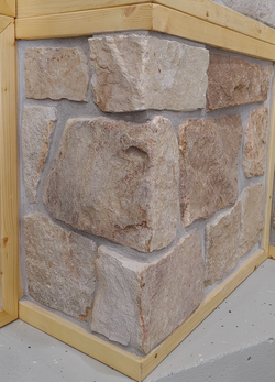 Desert Tan Sandstone Guillotined Squares & Recs - Thin Stone Veneer - Corners