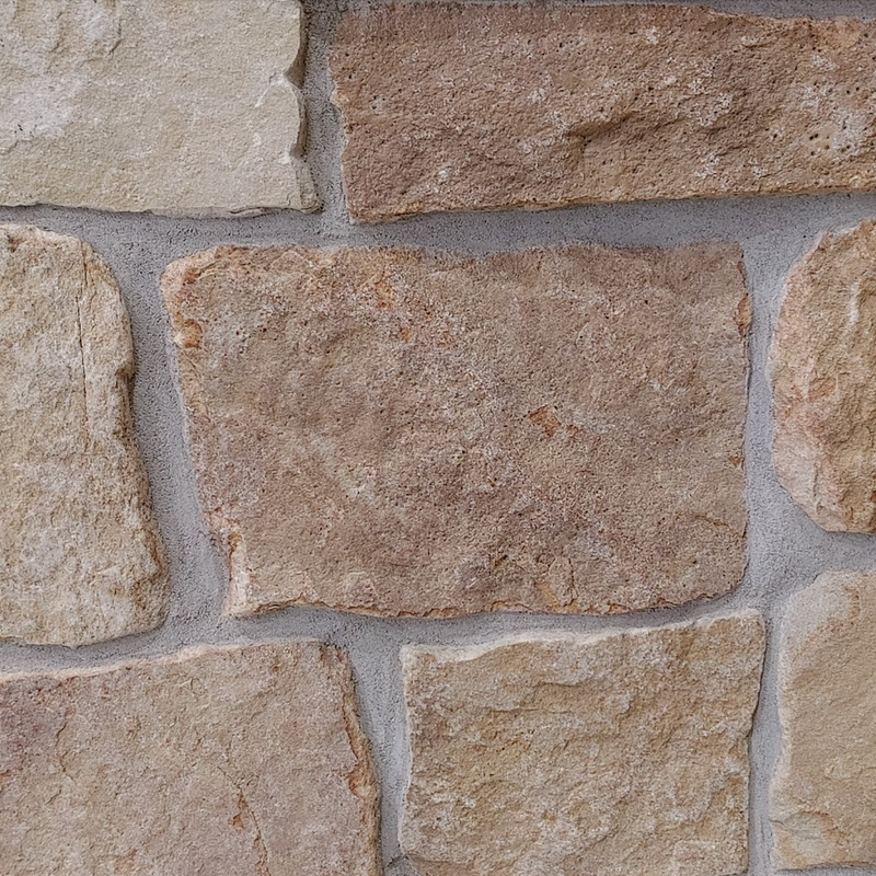 Desert Tan Sandstone Guillotined Squares & Recs - Thin Stone Veneer - Flats