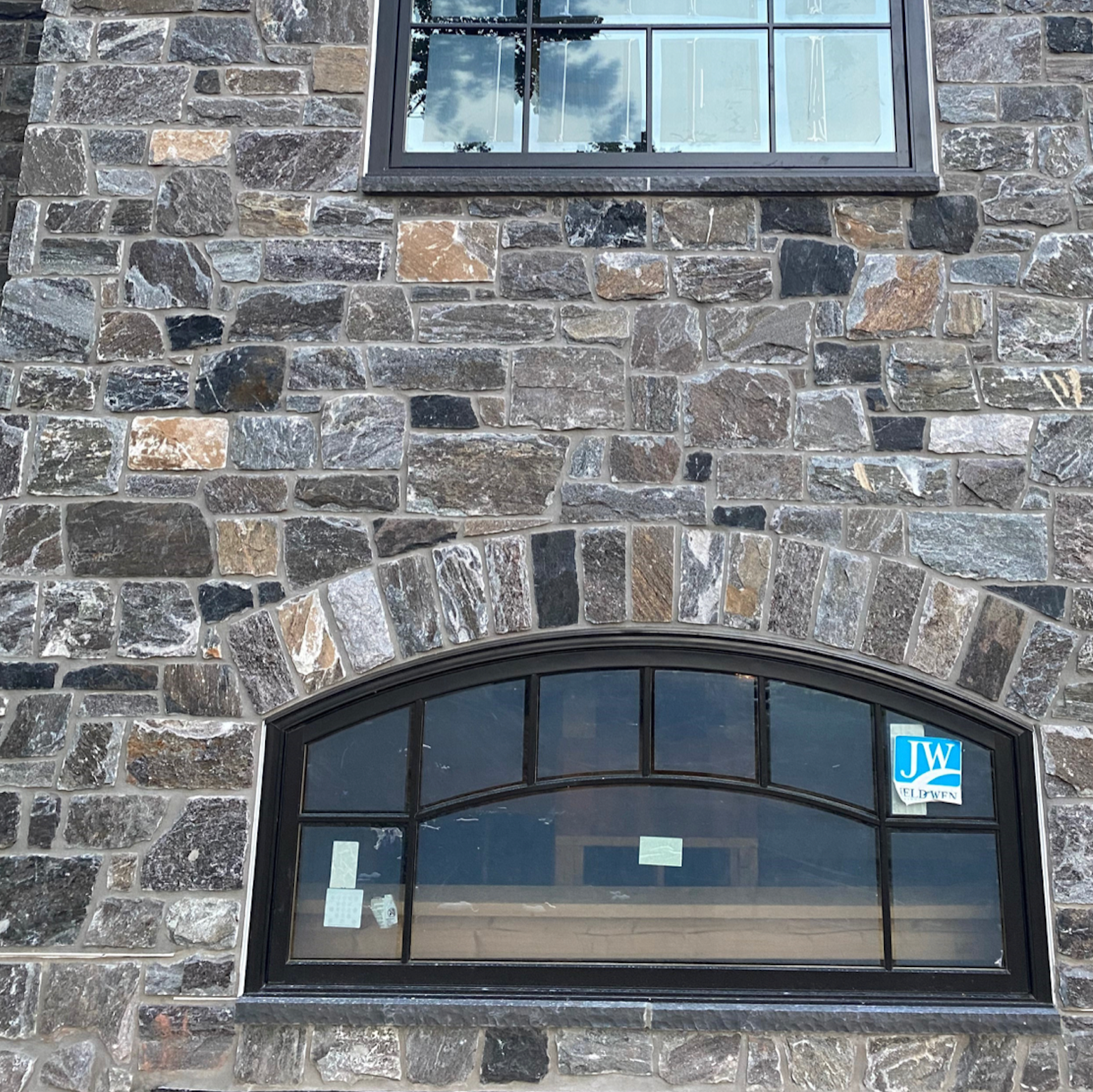 Elite Blue Granite Squares & Rectangles with Black & Brown Accent - Thin Stone Veneer - Corners