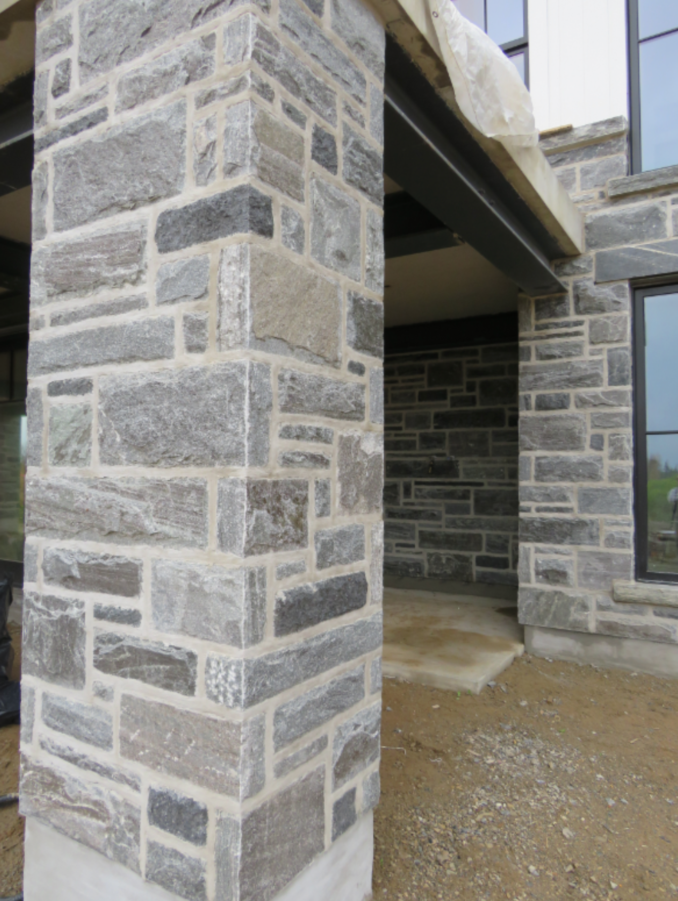 Elite Blue Granite Thin Veneer - Split Face Sawn Height with Sawn Ends - Flats