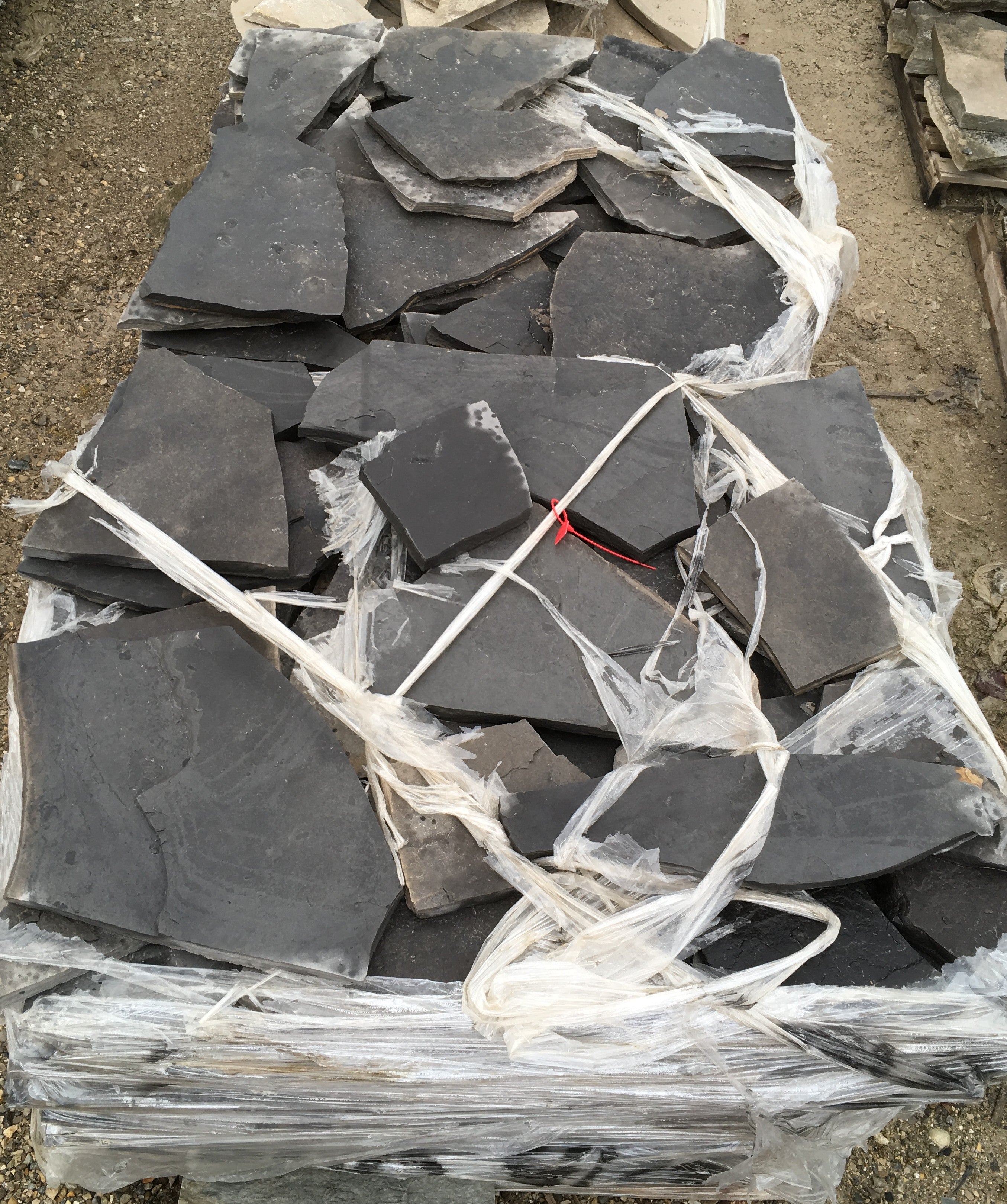 Jumbo premium black limestone landing slabs — Black Limestone Flagstone