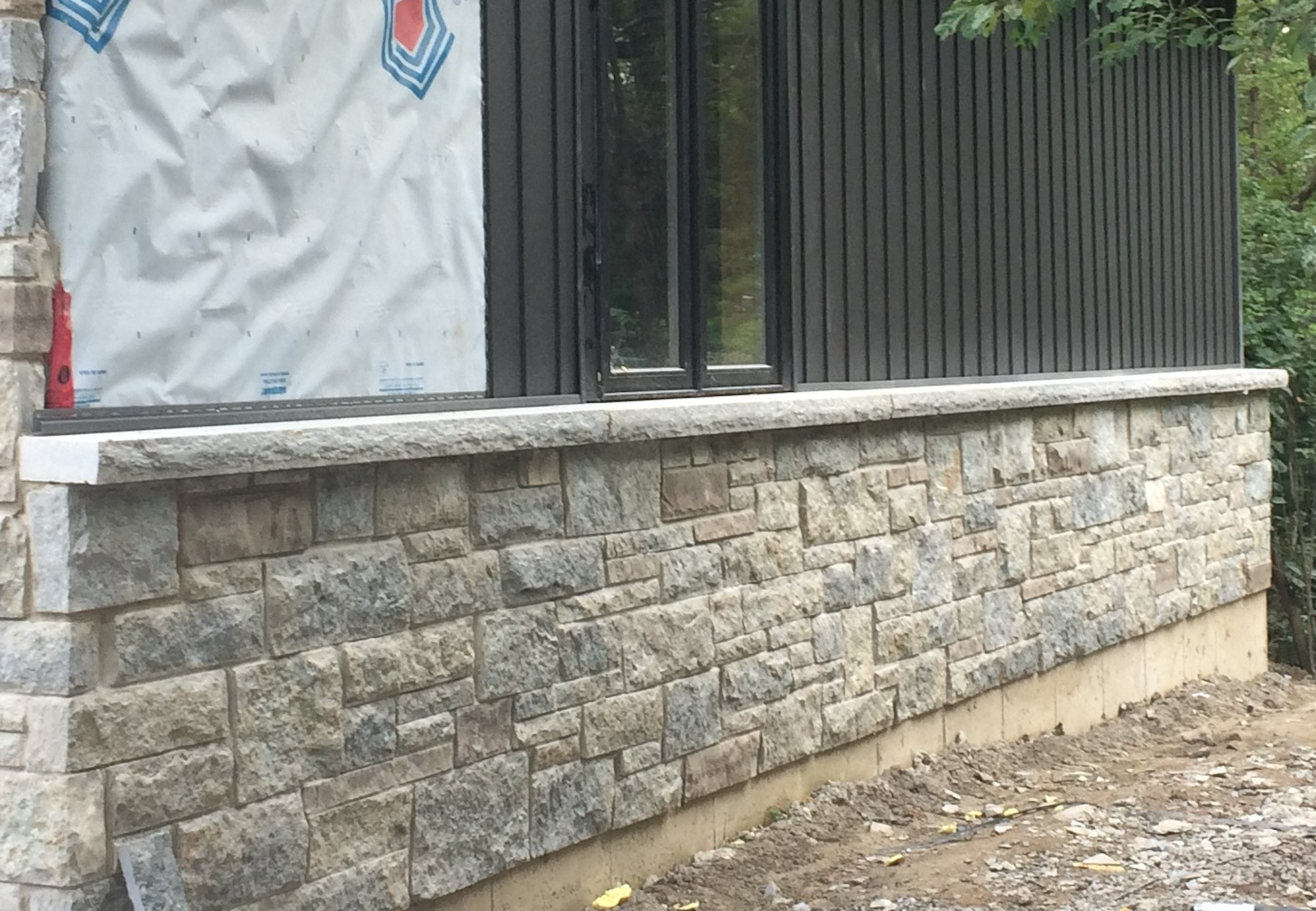 2-1/4x6 Window Sill Stone with Rock Face & Drip Cut - Available in Weatheredge Limestone, Elite Blue Granite, or Elite Black Granite