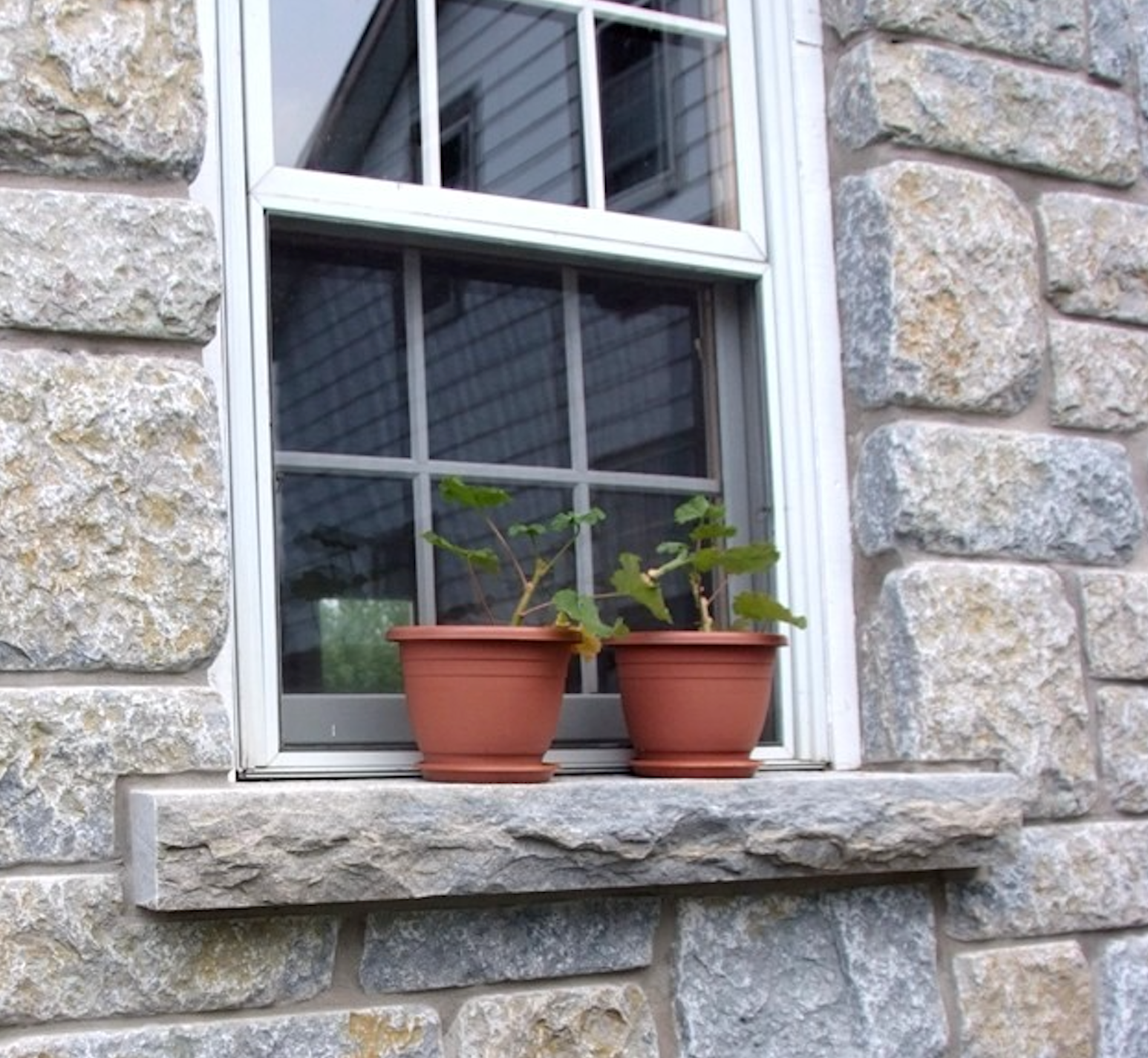 2-1/4x6 Window Sill Stone with Rock Face & Drip Cut - Available in Weatheredge Limestone, Elite Blue Granite, or Elite Black Granite