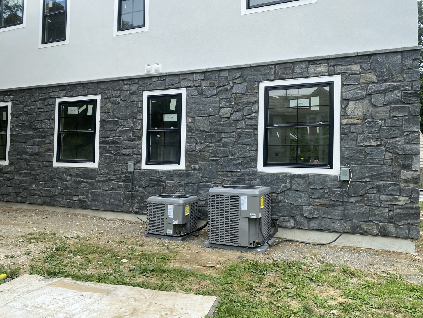 Midnight Black Squares and Rectangles  - Thin Stone Veneer - Flats