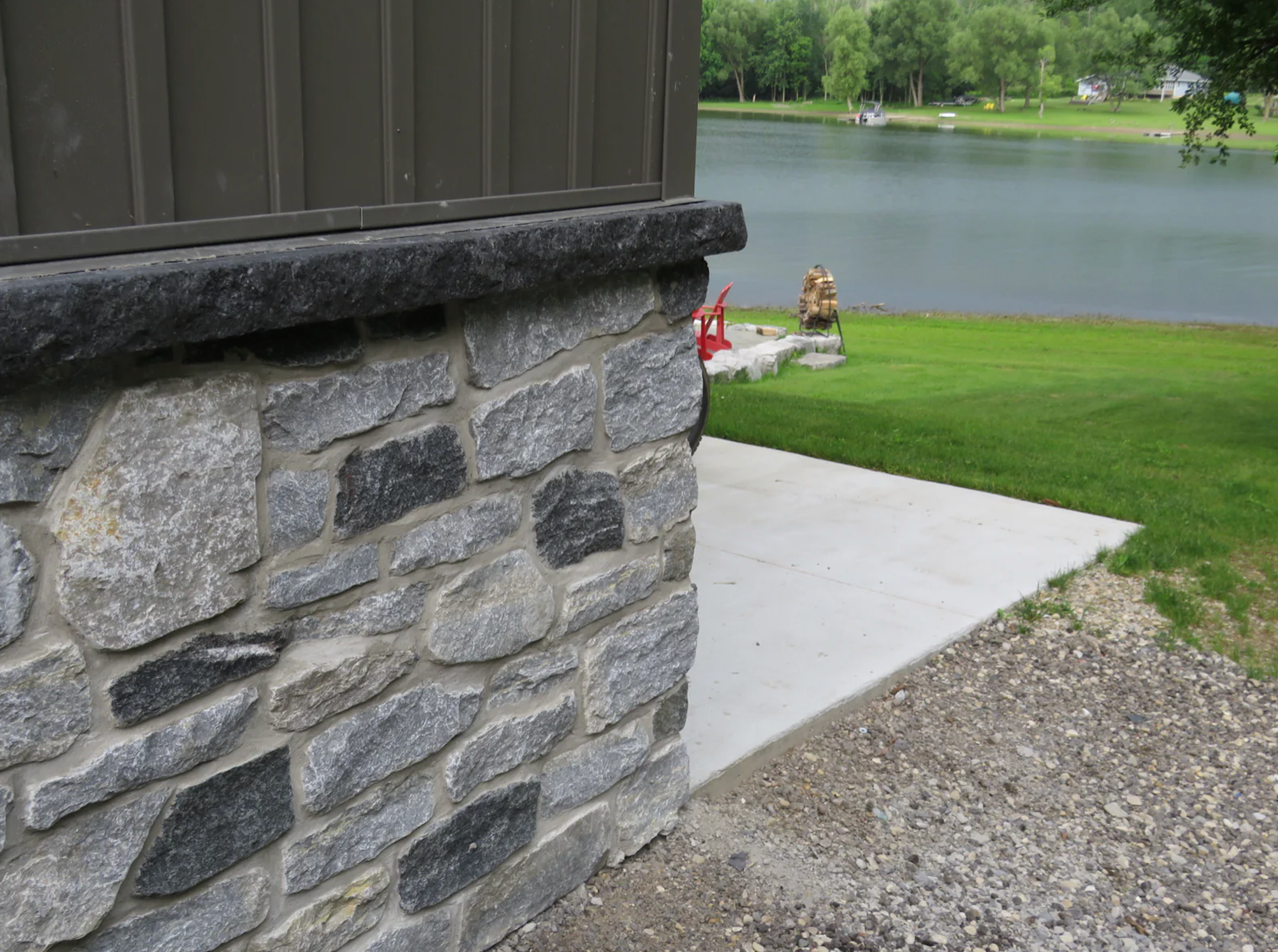 3x3 Window Sill Stone with Rock Face & Drip Cut - Available in Weatheredge Limestone, Elite Blue Granite, or Elite Black Granite