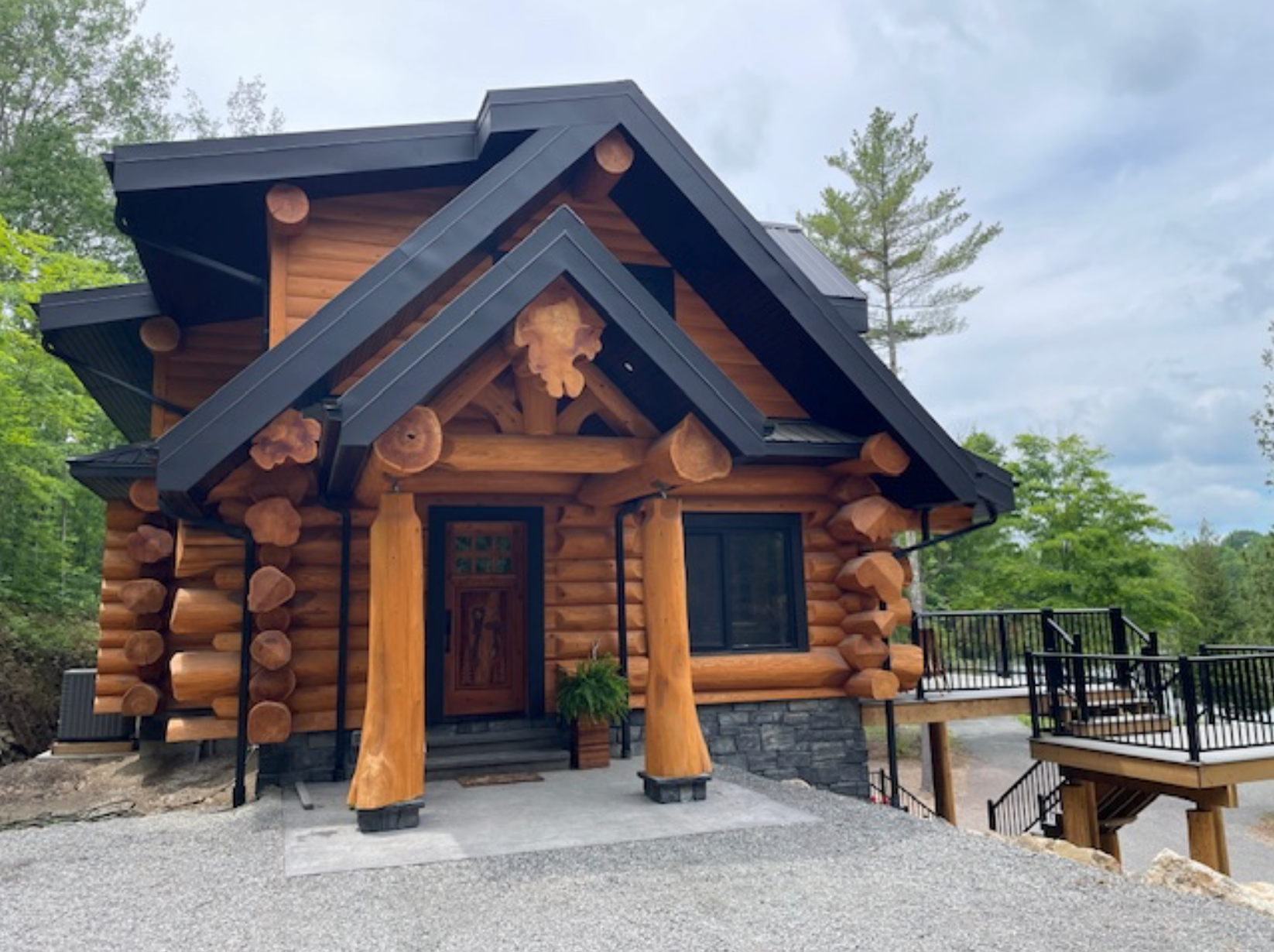 Midnight Black Squares and Rectangles - Full Bed Building Stone