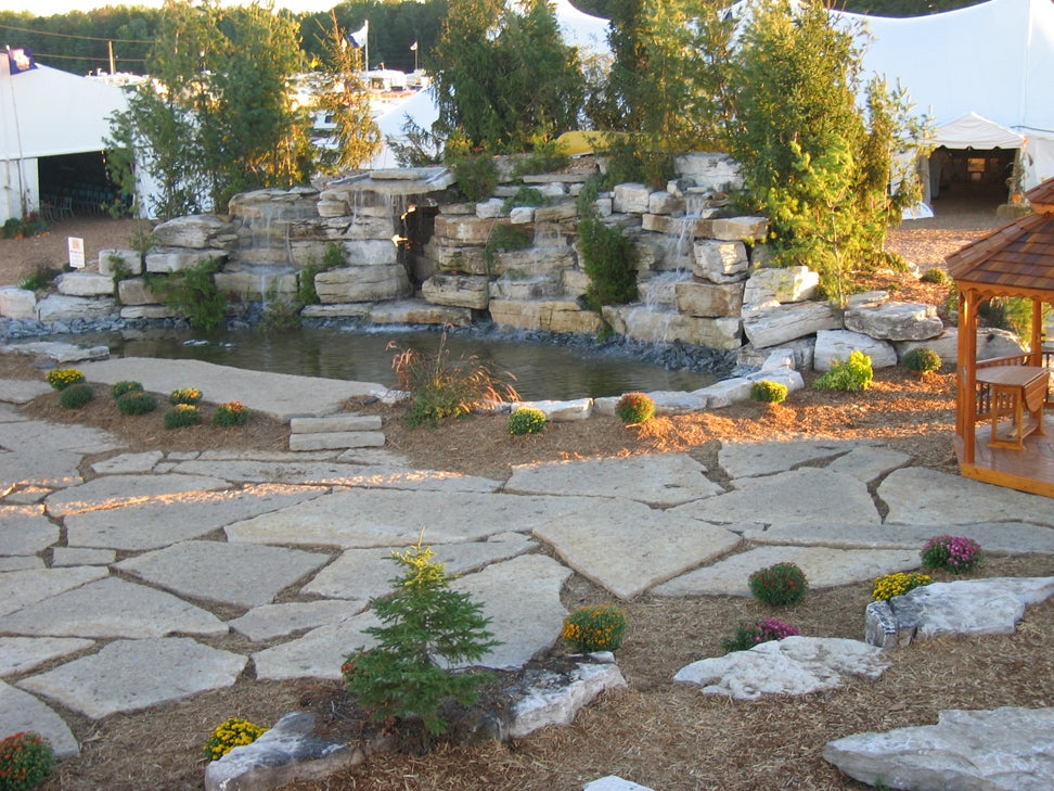 Oversized Harvest Gold limestone flagstone — oversized flagstone harvest gold limestone