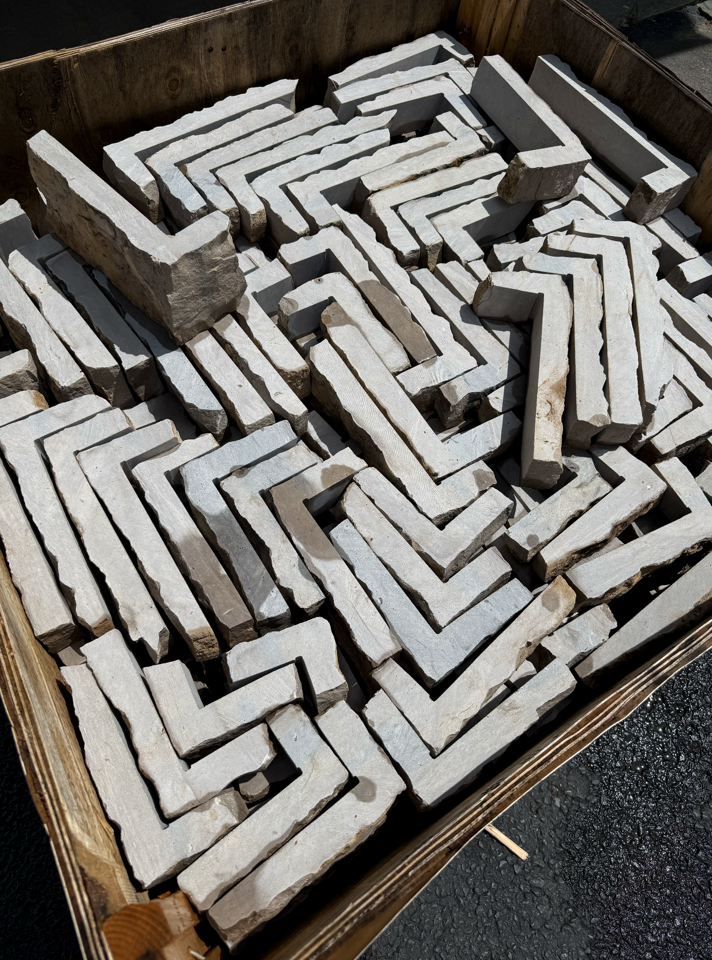 Pierre calcaire Harvest Gold Hauteur sciée - Placage de pierre mince - Plats