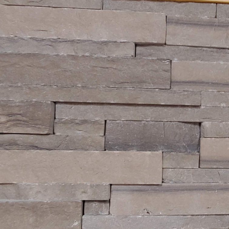 Brown Limestone Ledge Drystack Thin Veneer - Sawn Height 1" and 2" - Flats