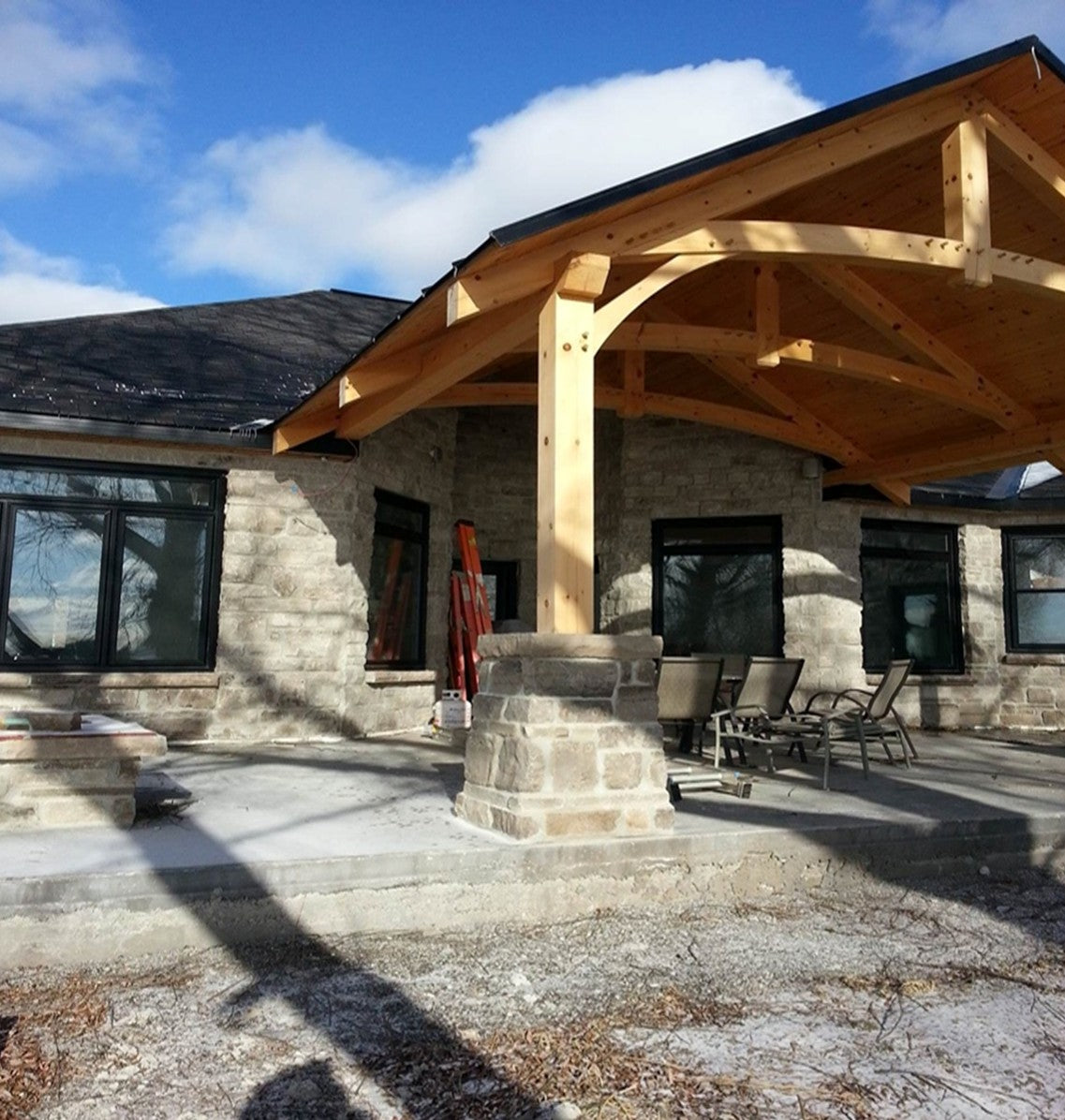 Brown Limestone Ledgerock Thin Veneer - Tumbled - Corners