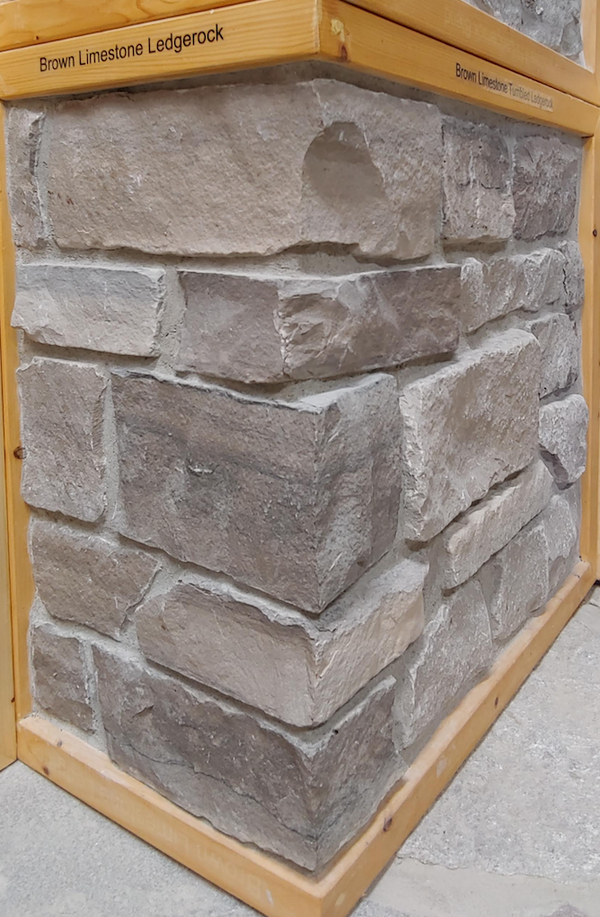 Brown Limestone Ledgerock Thin Veneer - Tumbled - Corners