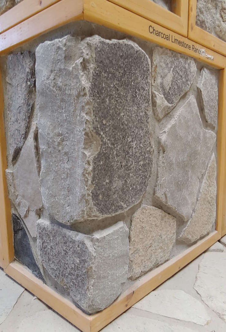 Charcoal Limestone Random Thin Veneer - Tumbled - Corners