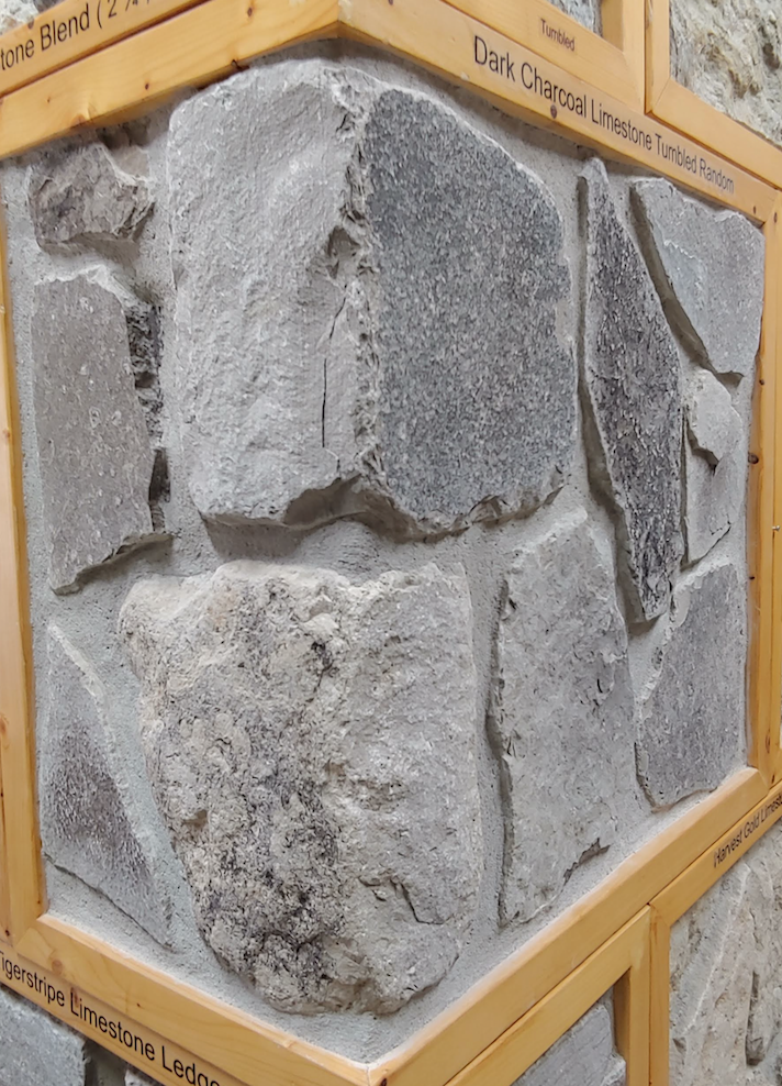 Dark Charcoal Limestone Thin Veneer - Tumbled Random - Flats