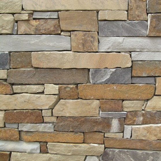 Earth Tone Sandstone Thin Veneer Blend - Carols Low Ledge Ledgerock - Flats