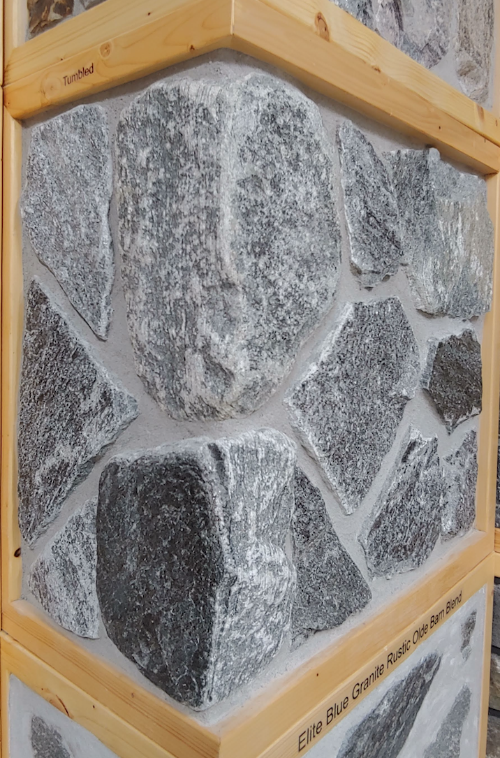 Elite Blue Granite Random Thin Veneer - Tumbled Mixed with Non-Tumbled - Corners