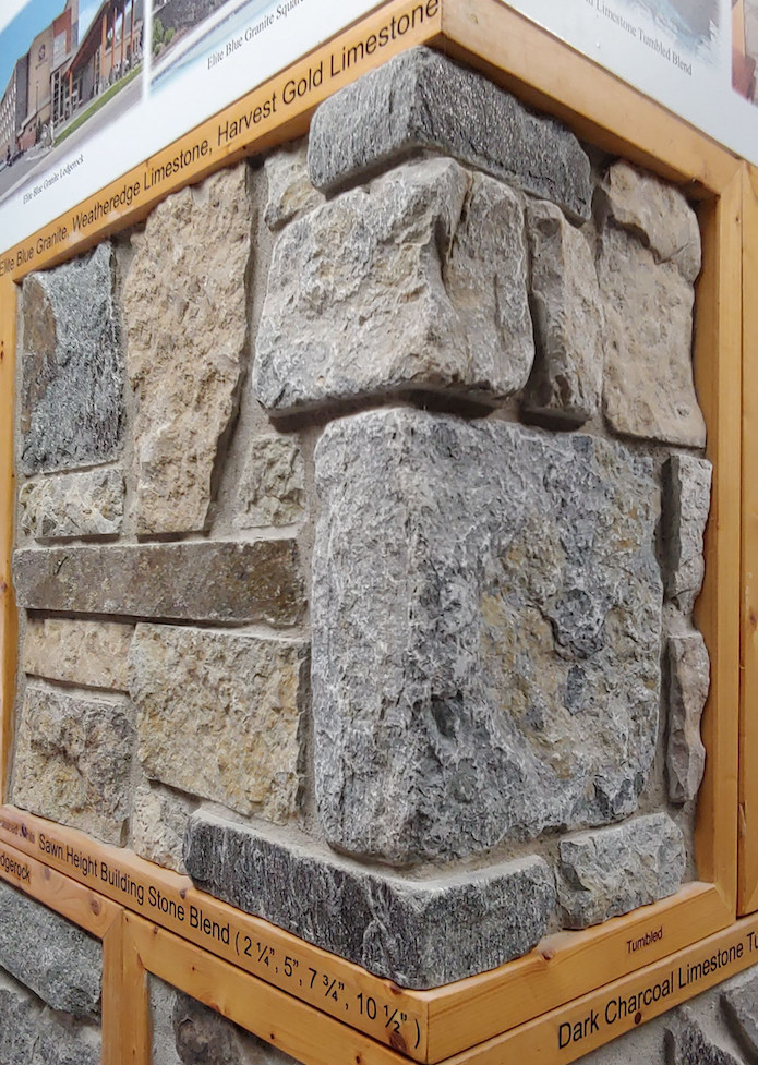 Elite Blue Granite w/ Weatheredge & Harvest Gold Limestone Blend - Thin Veneer - Flats