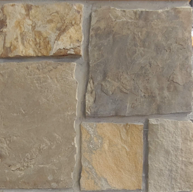 Georgetown Light Brown Squares - Earth Tone Sandstone Thin Veneer - Corners