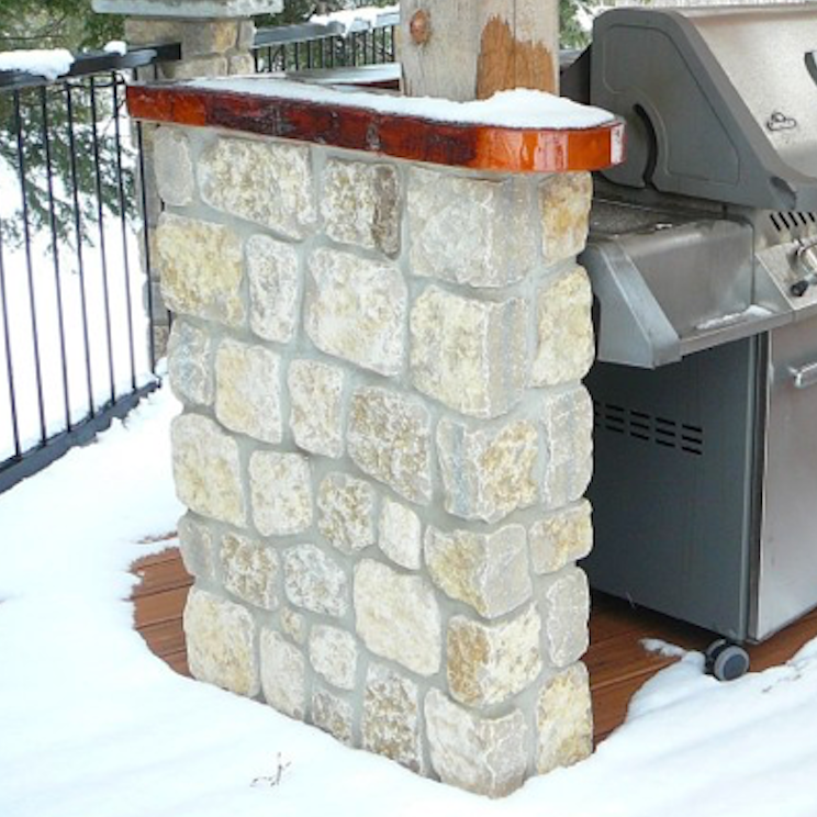 Harvest Gold Limestone - Tumbled Squared Thin Veneer - Flats