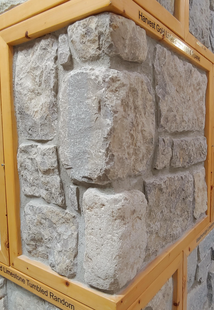 Harvest Gold Limestone - Tumbled Squared Thin Veneer - Flats