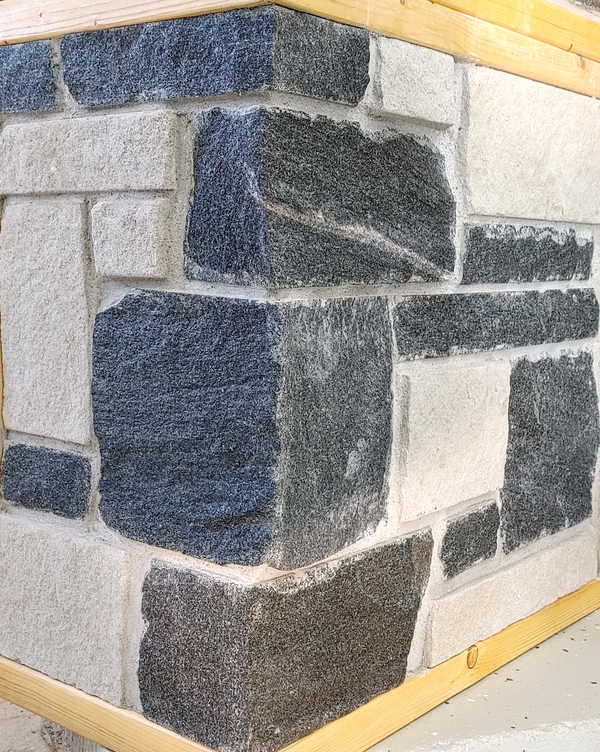 Midnight Black with White Sandstone Accent - Thin Stone Veneer - Flats