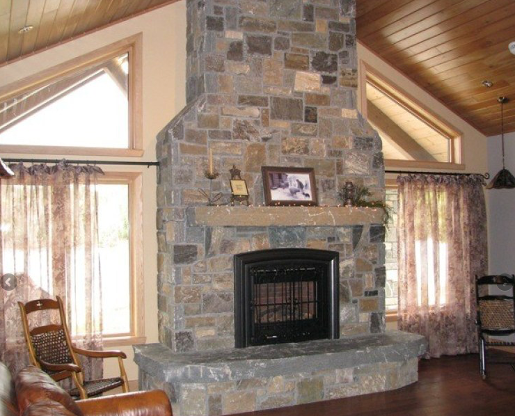 Paula's Dream Blend - Elite Blue Granite with Brown Accent - Squared Thin Stone Veneer - Corners
