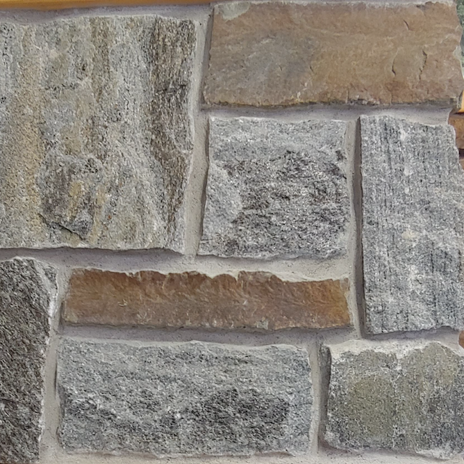 Paula's Dream Blend - Elite Blue Granite with Brown Accent - Squared Thin Stone Veneer - Corners
