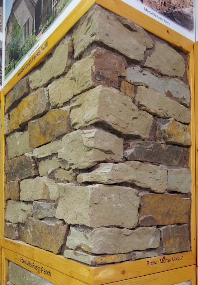 Peterborough Fence Wall - Earth Tone Blend Thin Stone Veneer - Corners