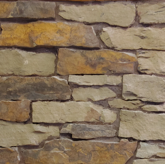 Peterborough Fence Wall - Earth Tone Blend Thin Stone Veneer - Corners