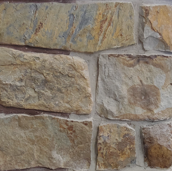 Rugged Faced Squares - Earth Tone Thin Stone Veneer - Corners