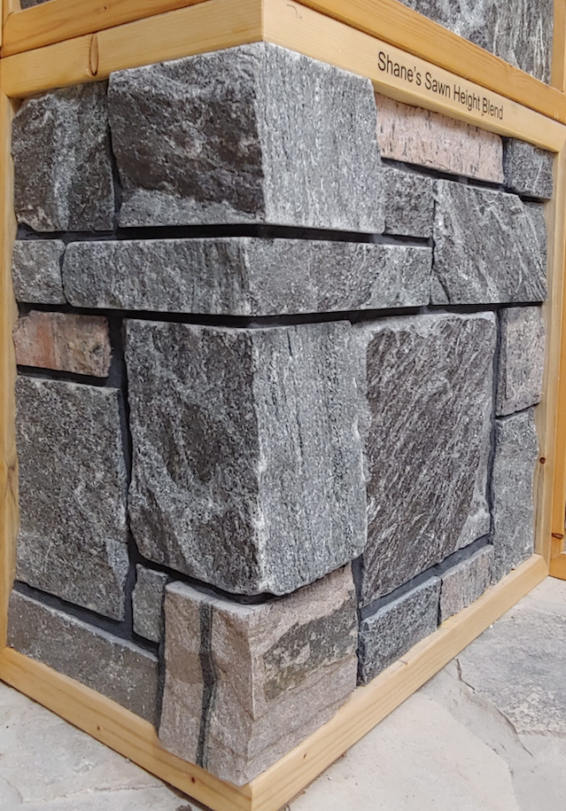 Mezcla de granito azul y rosa de élite de Shane's Lake Temogami, altura aserrada, piedra de construcción para cama completa