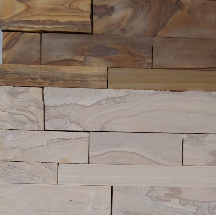 Timber Creek Ledge Thin Veneer - Sawn Face Drystack - Brown and Beige - Flats