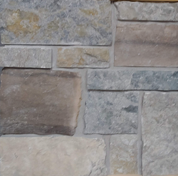 Weatheredge Limestone Thin Veneer with Brown Limestone Accent - Sawn Height (2 1/4", 5", 7 3/4", 10 1/2") - Flats